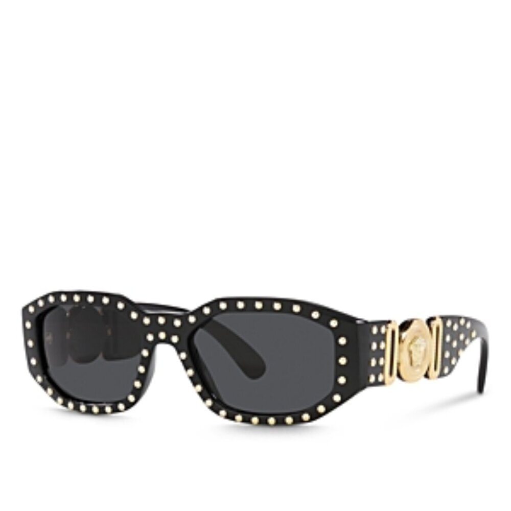 Versace Dark Grey Geometric Unisex Sunglasses